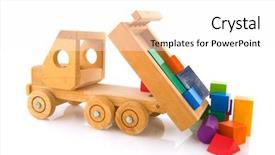  Presentation with old car - PPT layouts consisting of car truck with colorful blocks background and a white colored foreground
