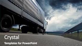  Presentation with trucks - Theme consisting of car trucks - beautiful view with truckcar background and a dark gray colored foreground