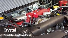  Presentation with engine - Colorful PPT theme enhanced with car trucks - image of an engine isolated backdrop and a dark gray colored foreground