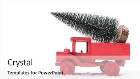  Presentation with pine - Slide set having car trucks - red truck carrying a pine background and a white colored foreground