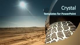  Presentation with truck - Presentation theme with car trucks - truck in desert background and a ocean colored foreground