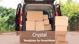 Presentation with moving and drving car - PPT layouts having car trunk and moving box background and a coral colored foreground