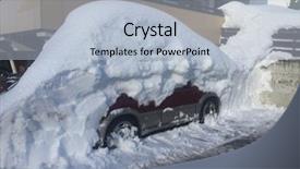  Presentation with blizzard - Colorful presentation theme enhanced with car under snow after blizzard backdrop and a light blue colored foreground