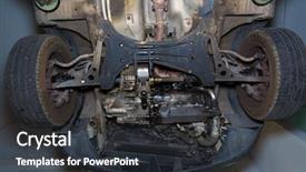  Presentation with radiator car - Slide set with car underbody front enginee wheels background and a dark gray colored foreground