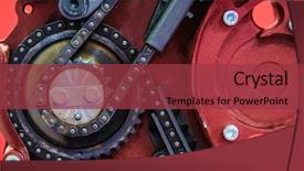  Presentation with train - Amazing slides having car valve train close up backdrop and a red colored foreground