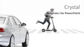  Presentation with pedestrian - Presentation having car-waiting-and-an-african background and a white colored foreground