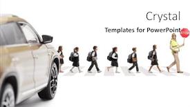  Presentation with pedestrian crossing - PPT layouts with car-waiting-at-pedestrian-crossing background and a white colored foreground