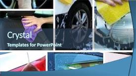  Presentation with car wash - PPT theme having car-wash collage background and a ocean colored foreground