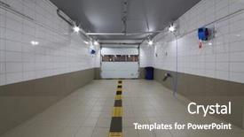  Presentation with car wash - Presentation design enhanced with car wash room with drainage background and a gray colored foreground