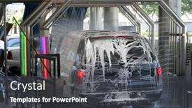  Presentation with car wash - Beautiful presentation theme featuring car-wash backdrop and a dark gray colored foreground