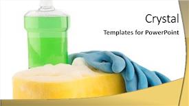  Presentation with kitchen utensils - Presentation theme featuring car washing products isolated background and a white colored foreground