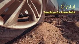  Presentation with wheel - Presentation theme enhanced with car-wheel-on-sand-close background and a tawny brown colored foreground