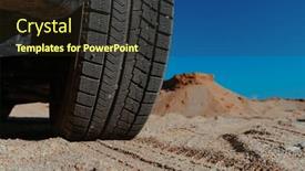  Presentation with wheel - Presentation design with car-wheel-on-sand-close background and a wine colored foreground