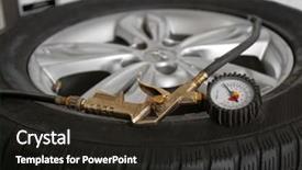  Presentation with car service - Slide deck featuring car wheel with gauge closeup background and a  colored foreground