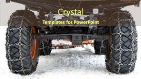  Presentation with chains - Slide deck with car-wheels-equipped-with-snow background and a tawny brown colored foreground
