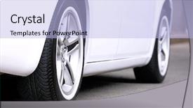  Presentation with outdoors - PPT theme with car wheels outdoors close up background and a light blue colored foreground
