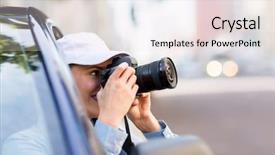  Presentation with car picture - Beautiful theme featuring car window with digital camera backdrop and a lemonade colored foreground