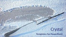  Presentation with windshield - Amazing slide deck having car windshield covered with ice backdrop and a light blue colored foreground