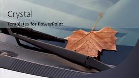  Presentation with windshield - PPT layouts consisting of car-windshield-with-autumn-leaves background and a light gray colored foreground