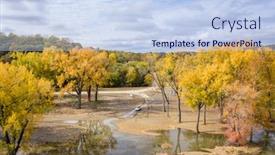  Presentation with fall colors - Presentation theme enhanced with car-with-a-boat background and a light blue colored foreground