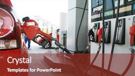  Presentation with refilling - Presentation design having car with a gas background and a tawny brown colored foreground