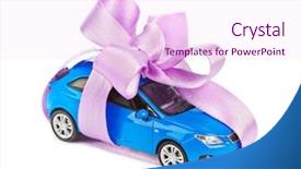  Presentation with gift - Amazing theme having car with bow as gift backdrop and a pink colored foreground