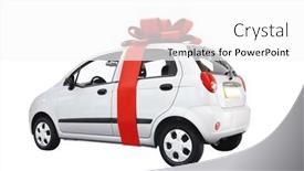  Presentation with car - Amazing slides having car-with-bow-isolated backdrop and a white colored foreground