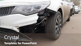  Presentation with street - Slide set enhanced with car-with-broken-bumper background and a dark gray colored foreground