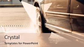  Presentation with car wash - Theme with car with high pressure washer background and a  colored foreground
