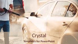  Presentation with car wash - Presentation theme with car with high pressure washer background and a lemonade colored foreground