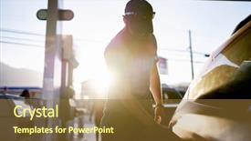  Presentation with oil and gas - Cool new theme with car with lens flare backdrop and a gold colored foreground