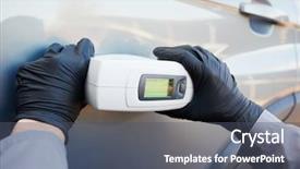  Presentation with scanner - Beautiful PPT theme featuring car with paint matching backdrop and a dark gray colored foreground