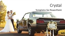  Presentation with married couple - Presentation having car with plate just married background and a white colored foreground