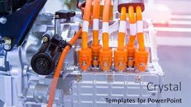  Presentation with connections - Slide deck featuring car-with-powertrain-and-power background and a light blue colored foreground