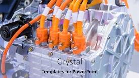  Presentation with connections - Cool new presentation theme with car-with-powertrain-and-power backdrop and a light blue colored foreground