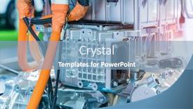  Presentation with connections - Colorful presentation design enhanced with car-with-powertrain-and-power backdrop and a teal colored foreground