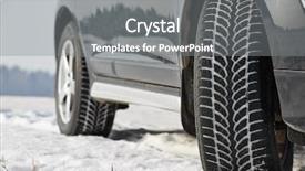  Presentation with road light - Beautiful presentation design featuring car with winter tyres installed backdrop and a gray colored foreground