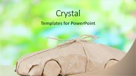  Presentation with brown - PPT layouts featuring car wrapped in brown kraft background and a mint green colored foreground