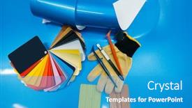  Presentation with tools - Audience pleasing presentation design consisting of car-wrapping-color-palette backdrop and a teal colored foreground