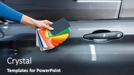  Presentation with film - Presentation consisting of car-wrapping-hand-with-foil background and a tawny brown colored foreground