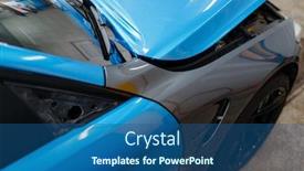  Presentation with film - Cool new slide set with car-wrapping-protective-foil backdrop and a ocean colored foreground