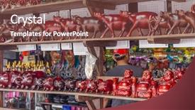  Presentation with cambodia - Beautiful PPT layouts featuring carabao - wooden crafted figurines backdrop and a tawny brown colored foreground