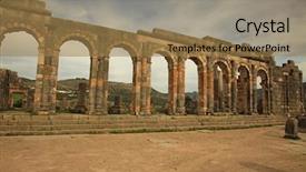  Presentation with morocco - Slide set featuring caracalla rome - volubilis roman city in meknes background and a coral colored foreground