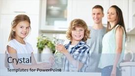  Presentation with drinking water - PPT layouts consisting of carafe drinking fresh water background and a light blue colored foreground