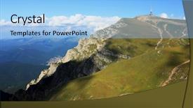  Presentation with mountains fantasy abstract nature landscape - Slides featuring caraiman - alpine landscape in bucegi mountains background and a  colored foreground