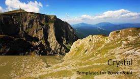  Presentation with romania - PPT theme with caraiman - alpine landscape in bucegi mountains background and a gold colored foreground