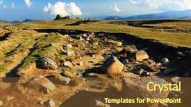  Presentation with mountains fantasy abstract nature landscape - Theme having caraiman - alpine landscape in bucegi mountains background and a tawny brown colored foreground