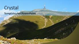  Presentation with sugarcane fields mountains landscape nature - PPT layouts enhanced with caraiman - alpine landscape in bucegi mountains background and a light blue colored foreground
