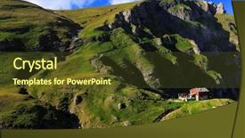  Presentation with romania - Colorful slide set enhanced with caraiman - alpine landscape in bucegi mountains backdrop and a tawny brown colored foreground