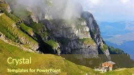  Presentation with romania - Slide deck having caraiman - alpine landscape in bucegi mountains background and a tawny brown colored foreground